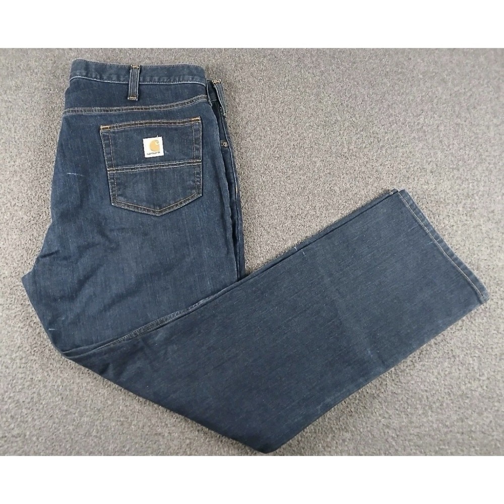 Carhartt Striaght Fit Mens Jeans Size 40x30 Dark Blue Wash